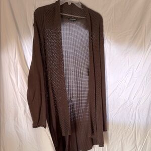 Brown Open-Front Cardigan